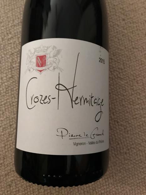 2015 PIERRE LE GRAND CROZES-HERMITAGE ROUGE, RHONE FRANCE