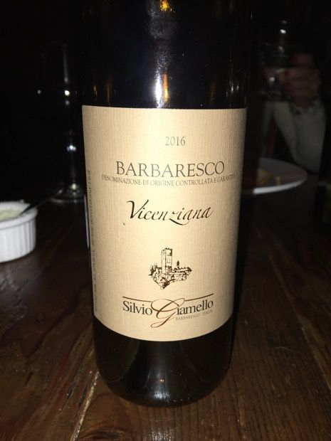 2015 SILVIO GIAMELLO BARBARESCO VICENZIANA, BARBARESCO DOCG ITALY