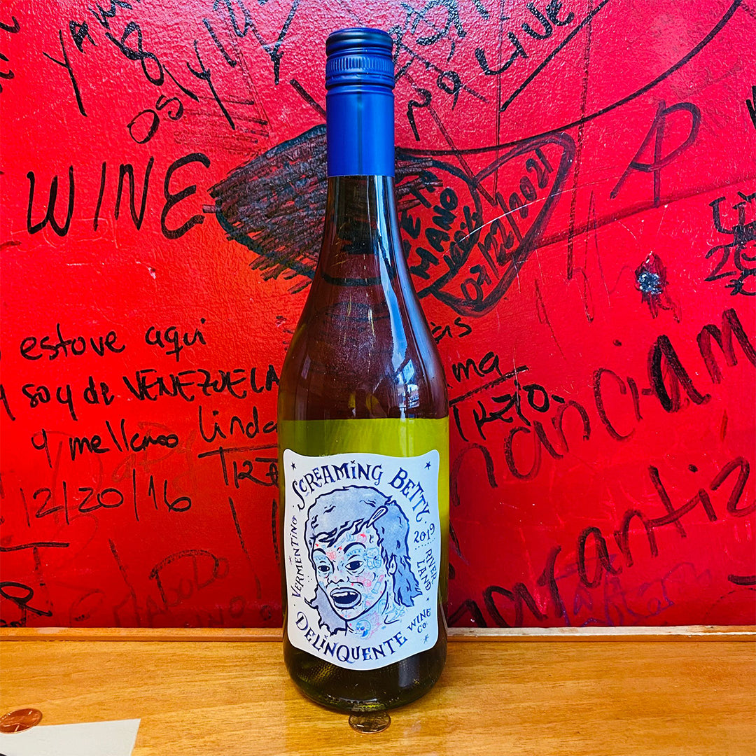 2019 DELINQUENTE WINE CO. "SCREAMING BETTY"  VERMENTINO, RIVERLAND AUSTRALIA (NATURAL WINE)